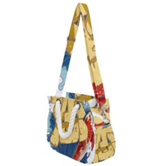 Wave Fish Koi Splash Character Carp Rope Handles Shoulder Strap Bag by Wegoenart