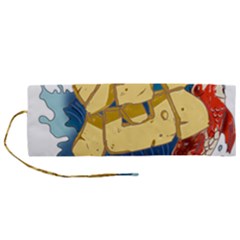 Wave Fish Koi Splash Character Carp Roll Up Canvas Pencil Holder (m)