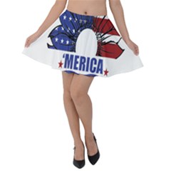 Usa Flag Sunglasses Usa Flag American Flag Flower Velvet Skater Skirt by Wegoenart