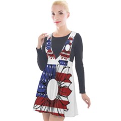 Us Flag Flower Sunshine Flag America Usa Plunge Pinafore Velour Dress by Wegoenart