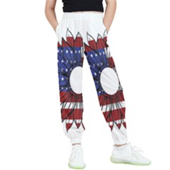 Us Flag Flower Sunshine Flag America Usa Kids  Elastic Waist Pants by Wegoenart