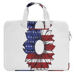 Us Flag Flower Sunshine Flag America Usa Macbook Pro 16  Double Pocket Laptop Bag  by Wegoenart