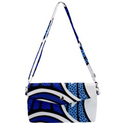 Print Water Waves Removable Strap Clutch Bag by Wegoenart