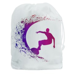 Wave Surfer Surfing Sport Athlete Water Sea Drawstring Pouch (3xl) by Wegoenart