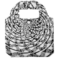 Illusions Abstract Black And White Patterns Swirls Foldable Grocery Recycle Bag by Wegoenart