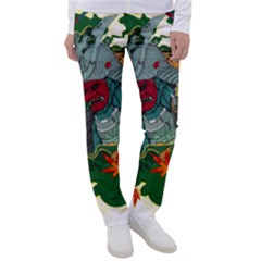 Armor Japan Maple Leaves Samurai Mask Cut Women s Casual Pants