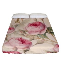Roses-58 Fitted Sheet (queen Size) by nateshop