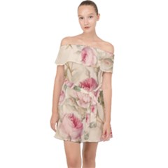 Roses-58 Off Shoulder Chiffon Dress by nateshop