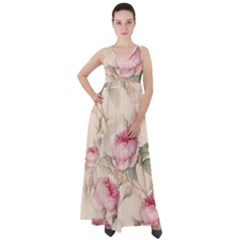 Roses-58 Empire Waist Velour Maxi Dress by nateshop