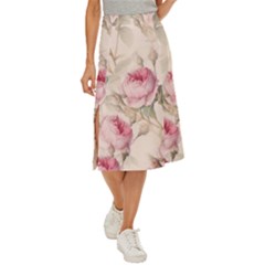 Roses-58 Midi Panel Skirt by nateshop