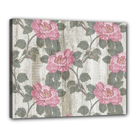 Roses-pink-elegan Canvas 20  X 16  (stretched) by nateshop