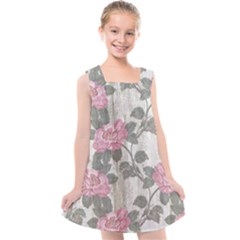 Roses-pink-elegan Kids  Cross Back Dress by nateshop