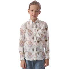 Roses-white Kids  Long Sleeve Shirt by nateshop