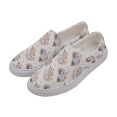 Roses-white Women s Canvas Slip Ons by nateshop