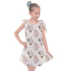 Roses-white Kids  Tie Up Tunic Dress by nateshop