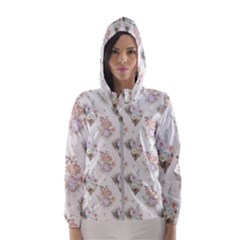 Roses-white Women s Hooded Windbreaker by nateshop