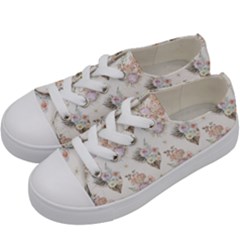 Roses-white Kids  Low Top Canvas Sneakers by nateshop