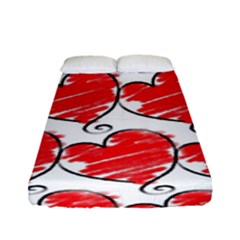 Seamless-heart-red Fitted Sheet (full/ Double Size) by nateshop