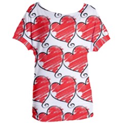 Seamless-heart-red Women s Oversized Tee by nateshop