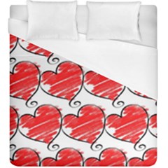 Seamless-heart-red Duvet Cover (king Size) by nateshop