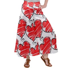 Seamless-heart-red Women s Satin Palazzo Pants