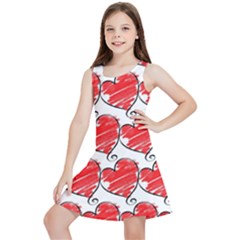 Seamless-heart-red Kids  Lightweight Sleeveless Dress