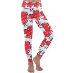 Seamless-heart-red Kids  Lightweight Velour Classic Yoga Leggings