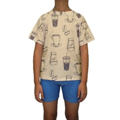 Coffee-56 Kids  Short Sleeve Swimwear