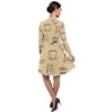 Coffee-56 Long Sleeve Chiffon Shirt Dress View2