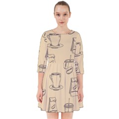 Coffee-56 Smock Dress