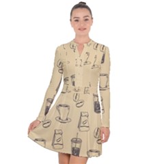 Coffee-56 Long Sleeve Panel Dress by nateshop