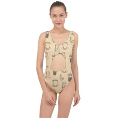Coffee-56 Center Cut Out Swimsuit