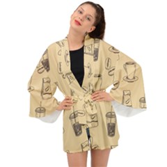 Coffee-56 Long Sleeve Kimono by nateshop