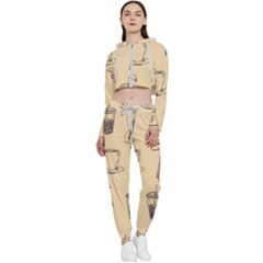 Coffee-56 Cropped Zip Up Lounge Set by nateshop
