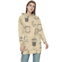 Coffee-56 Women s Long Oversized Pullover Hoodie