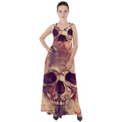 Day-of-the-dead Empire Waist Velour Maxi Dress by nateshop