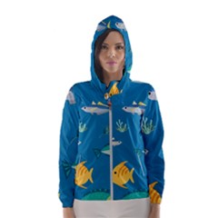 Fish-73 Women s Hooded Windbreaker by nateshop