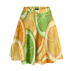 Fruits-orange High Waist Skirt by nateshop