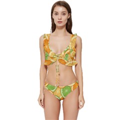 Fruits-orange Low Cut Ruffle Edge Bikini Set by nateshop