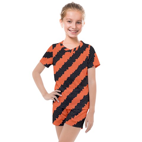 Halloween-background Kids  Mesh Tee And Shorts Set by nateshop