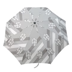 Strip-gray Folding Umbrellas by nateshop