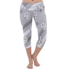 Strip-gray Capri Yoga Leggings by nateshop