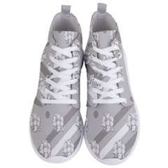 Strip-gray Men s Lightweight High Top Sneakers by nateshop