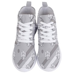 Strip-gray Women s Lightweight High Top Sneakers by nateshop