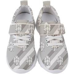 Strip-gray Kids  Velcro Strap Shoes by nateshop