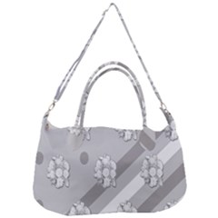 Strip-gray Removable Strap Handbag by nateshop