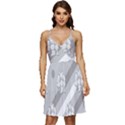 Strip-gray V-Neck Pocket Summer Dress  View1