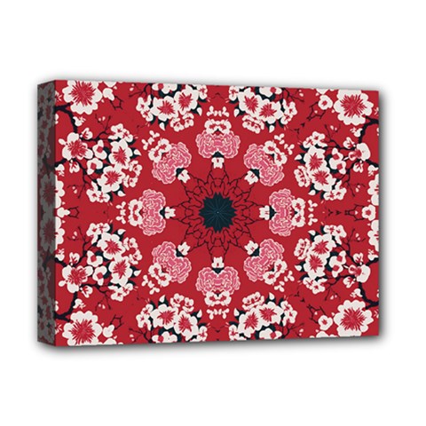 Traditional Cherry Blossom  Deluxe Canvas 16  X 12  (stretched)  by Kiyoshi88