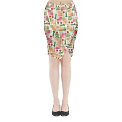 Vegetables Midi Wrap Pencil Skirt by SychEva