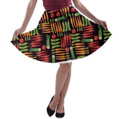 Vegetable A-line Skater Skirt by SychEva